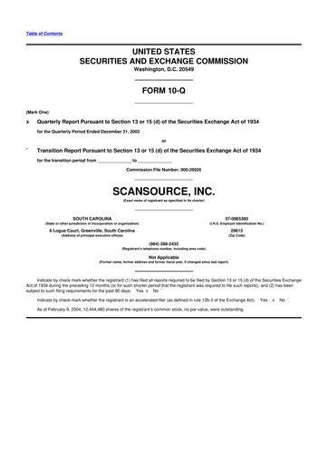 Thumbnail ScanSource 10-Q Quarterly Report FY 