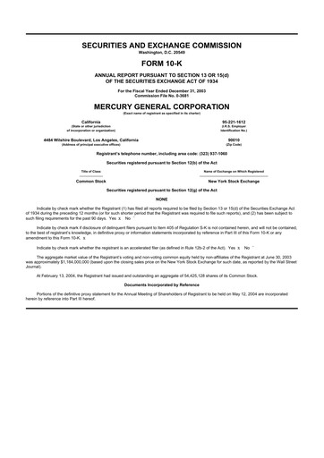 Thumbnail Mercury General
 10-K Annual Report 