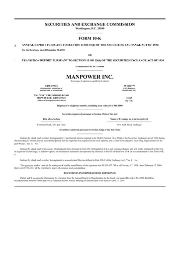 Thumbnail ManpowerGroup 10-K Annual Report 