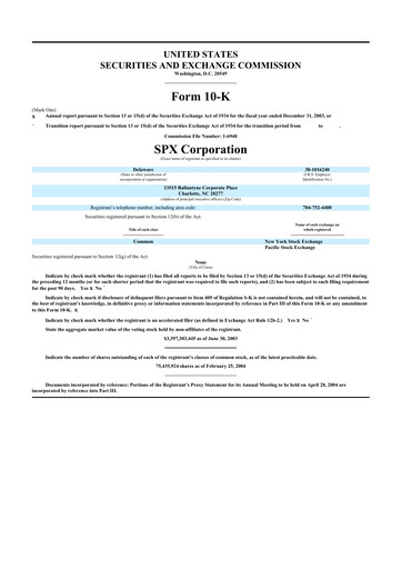 Thumbnail SPX Technologies 10-K Annual Report 