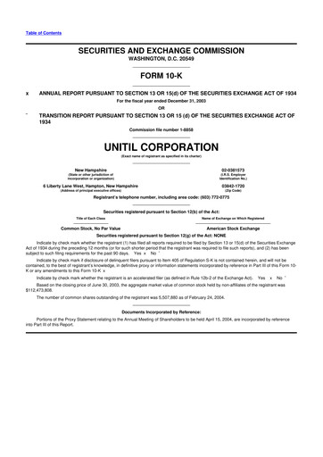 Vorschaubild Unitil Corporation
 10-K Jahresbericht 