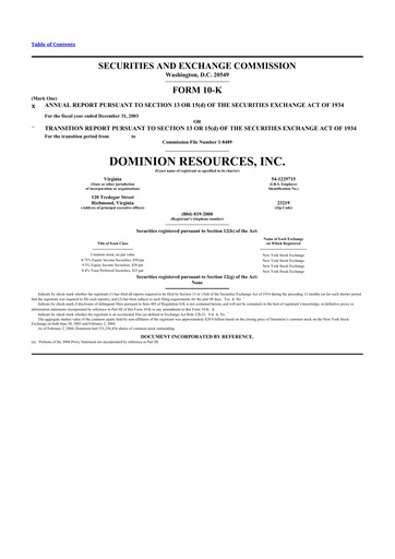 Thumbnail Dominion Energy 10-K Annual Report 