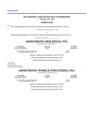 Thumbnail Armstrong World Industries
 10-K Annual Report 