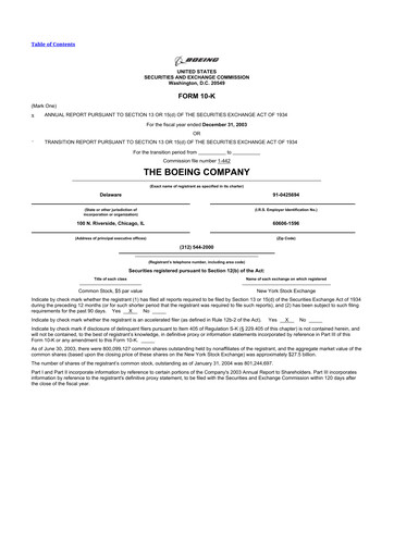 Thumbnail Boeing 10-K Annual Report 