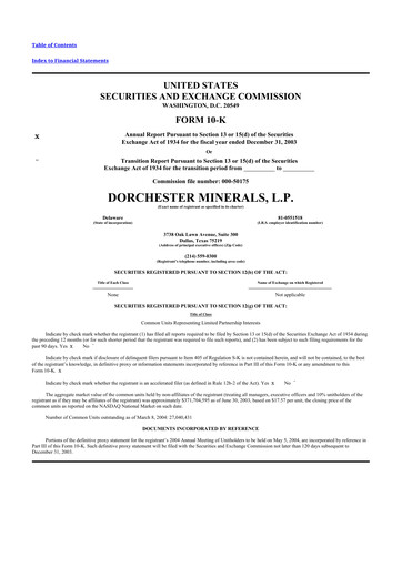 Thumbnail Dorchester Minerals 10-K Annual Report 