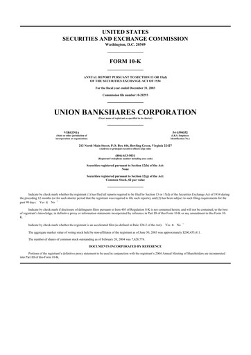 Vorschaubild Atlantic Union Bankshares 10-K Jahresbericht 