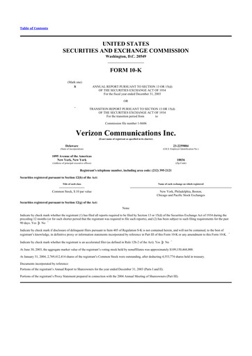 Thumbnail Verizon 10-K Annual Report 