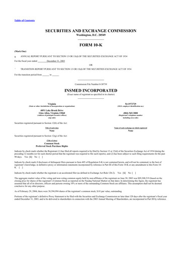 Thumbnail Insmed 10-K Annual Report 