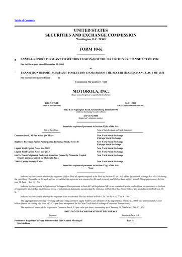 Thumbnail Motorola Solutions
 10-K Annual Report 