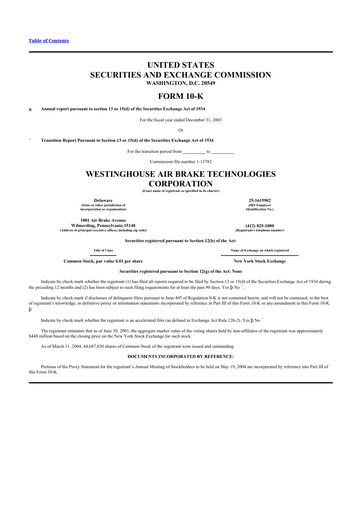 Thumbnail Wabtec 10-K Annual Report 