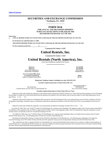 Thumbnail United Rentals
 10-K Annual Report 