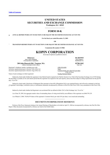 Thumbnail Kopin Corporation
 10-K Annual Report 