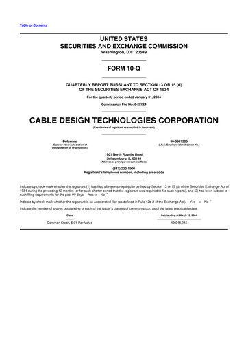Thumbnail Belden 10-Q Quarterly Report FY 