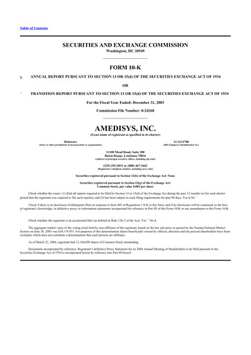 Thumbnail Amedisys 10-K Annual Report 