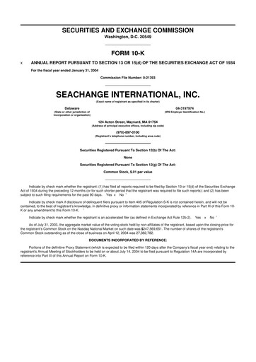 Thumbnail SeaChange International 10-K Annual Report 