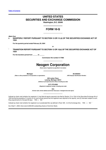 Vorschaubild Neogen 10-Q Quartalsbericht  