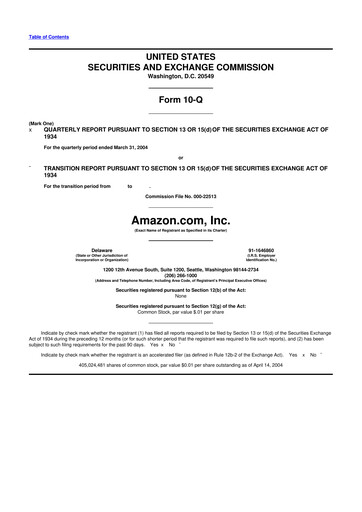 Miniature Amazon 10-Q Rapport trimestriel  