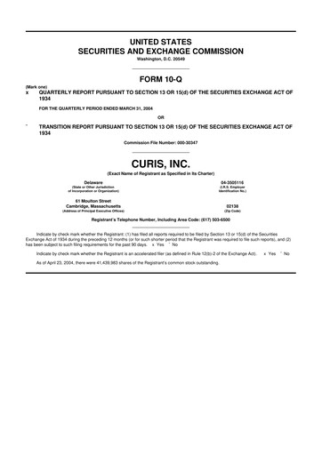 Thumbnail Curis 10-Q Quarterly Report FY 