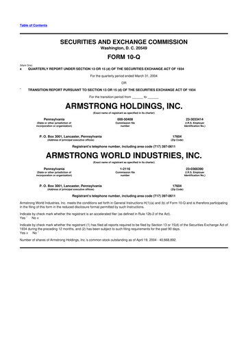 Vorschaubild Armstrong World Industries
 10-Q Quartalsbericht  