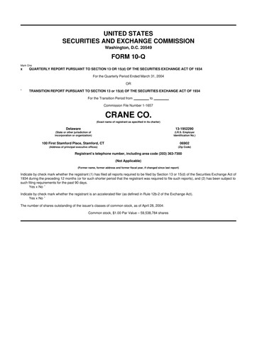 Thumbnail Crane NXT 10-Q Quarterly Report FY 