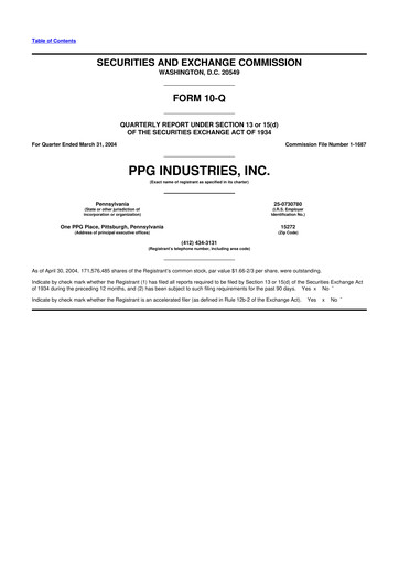 Thumbnail PPG Industries
 10-Q Quarterly Report FY 