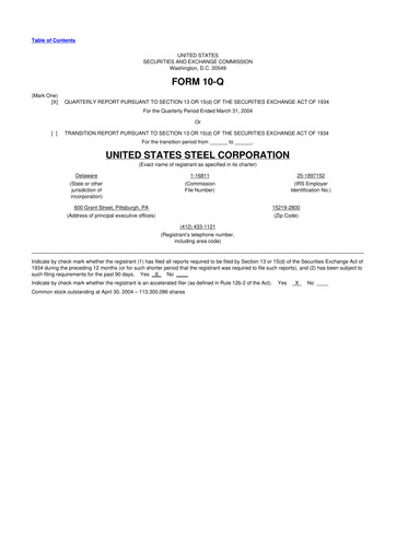 Vorschaubild U.S. Steel
 10-Q Quartalsbericht  