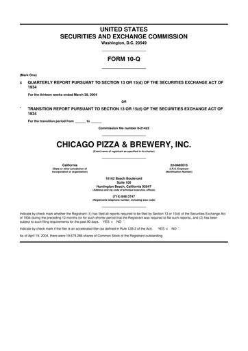 Thumbnail BJ's Restaurants
 10-Q Quarterly Report FY 