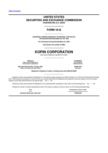 Thumbnail Kopin Corporation
 10-Q Quarterly Report FY 