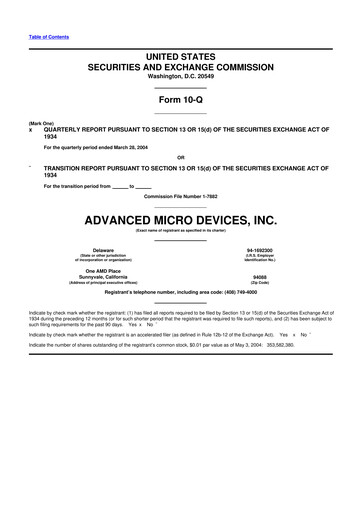 Miniature AMD 10-Q Rapport trimestriel  