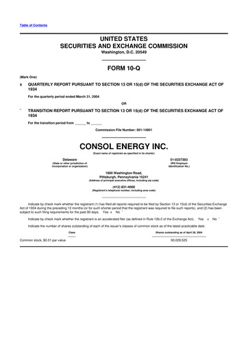 Thumbnail CNX Resources
 10-Q Quarterly Report FY 