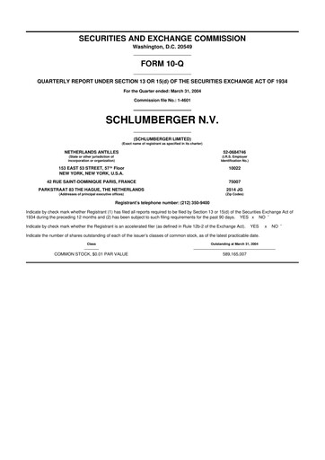 Vorschaubild SLB (Schlumberger) 10-Q Quartalsbericht  