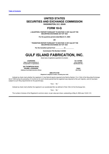 Thumbnail Gulf Island Fabrication
 10-Q Quarterly Report FY 
