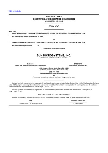 Thumbnail Sun Microsystems 10-Q Quarterly Report FY 