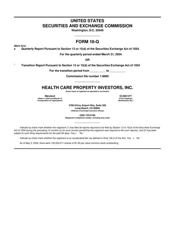 Thumbnail Healthpeak Properties
 10-Q Quarterly Report FY 