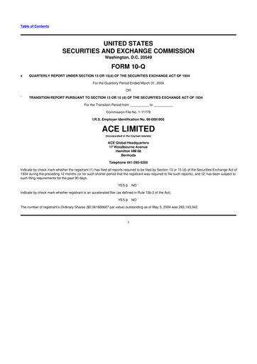 Vorschaubild Chubb 10-Q Quartalsbericht  