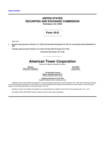 Thumbnail American Tower 10-Q Quarterly Report FY 
