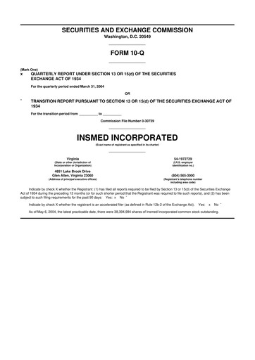 Vorschaubild Insmed 10-Q Quartalsbericht  