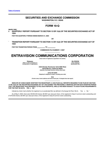 Thumbnail Entravision Communications
 10-Q Quarterly Report FY 