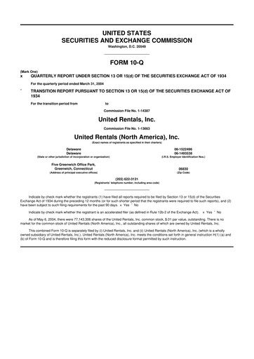 Vorschaubild United Rentals
 10-Q Quartalsbericht  