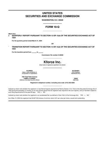 Thumbnail Kforce 10-Q Quarterly Report FY 