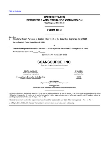 Thumbnail ScanSource 10-Q Quarterly Report FY 
