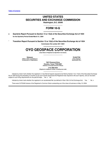 Thumbnail Geospace Technologies
 10-Q Quarterly Report FY 