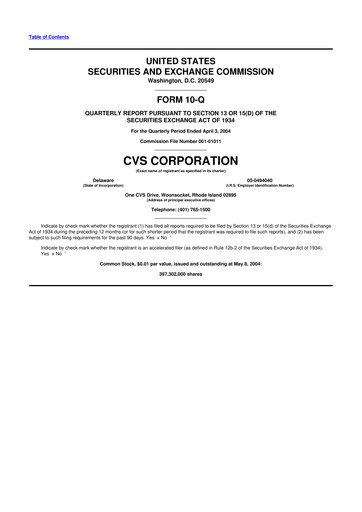 Vorschaubild CVS Health 10-Q Quartalsbericht  