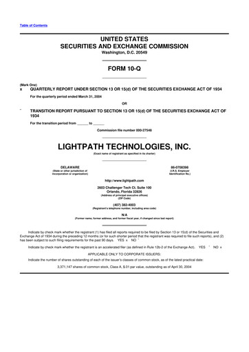 Vorschaubild LightPath Technologies 10-Q Quartalsbericht  