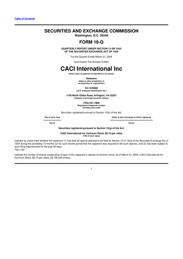 Thumbnail CACI International Inc 10-Q Quarterly Report FY 