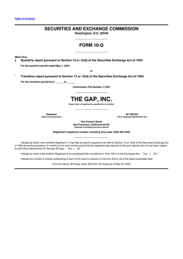 Vorschaubild Gap Inc.
 10-Q Quartalsbericht  