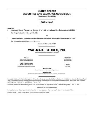 Miniature Walmart 10-Q Rapport trimestriel  