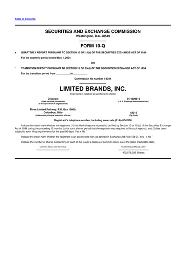 Thumbnail Bath & Body Works 10-Q Quarterly Report FY 