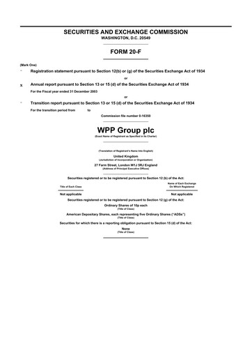 Thumbnail WPP 20-F Annual Report 