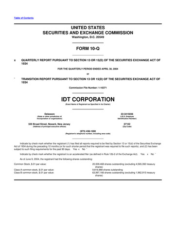 Thumbnail IDT Corporation
 10-Q Quarterly Report FY 